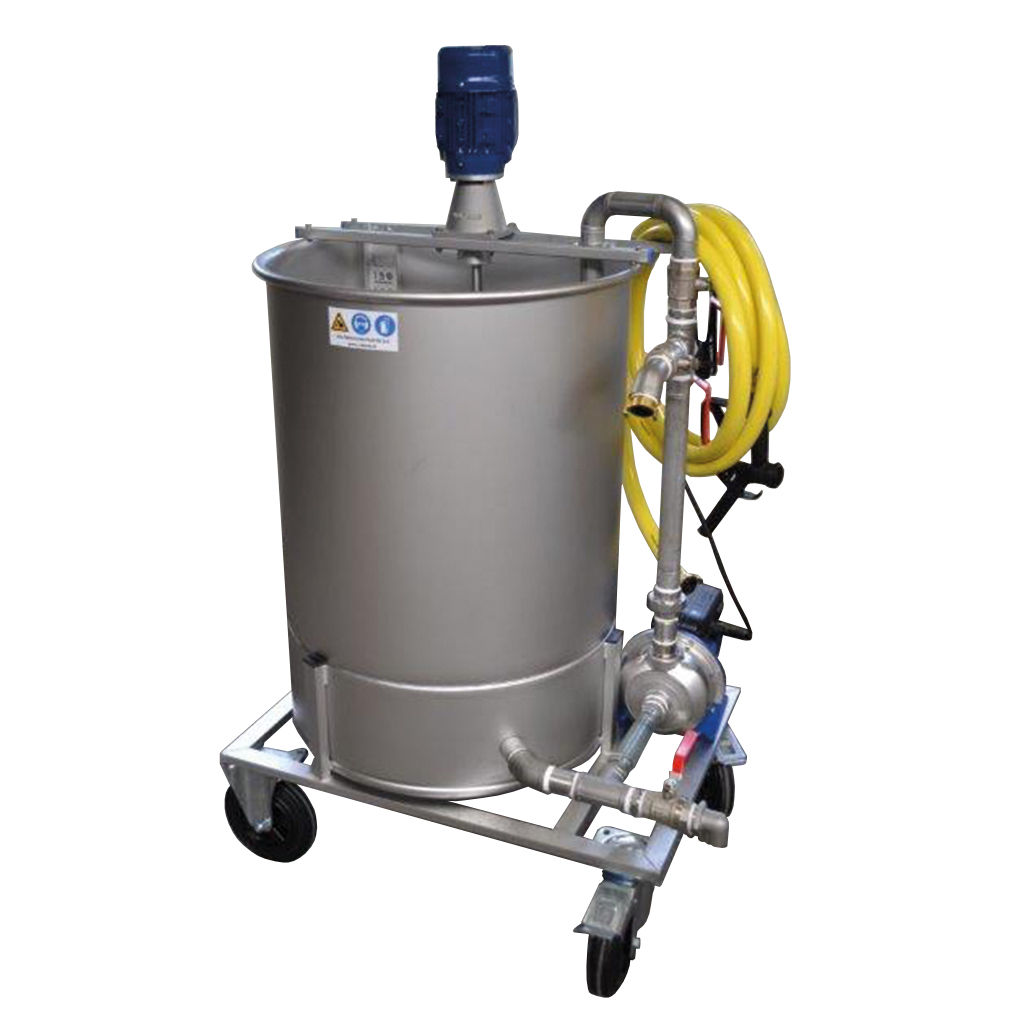mobile wet feed mixing tank with transfer pump